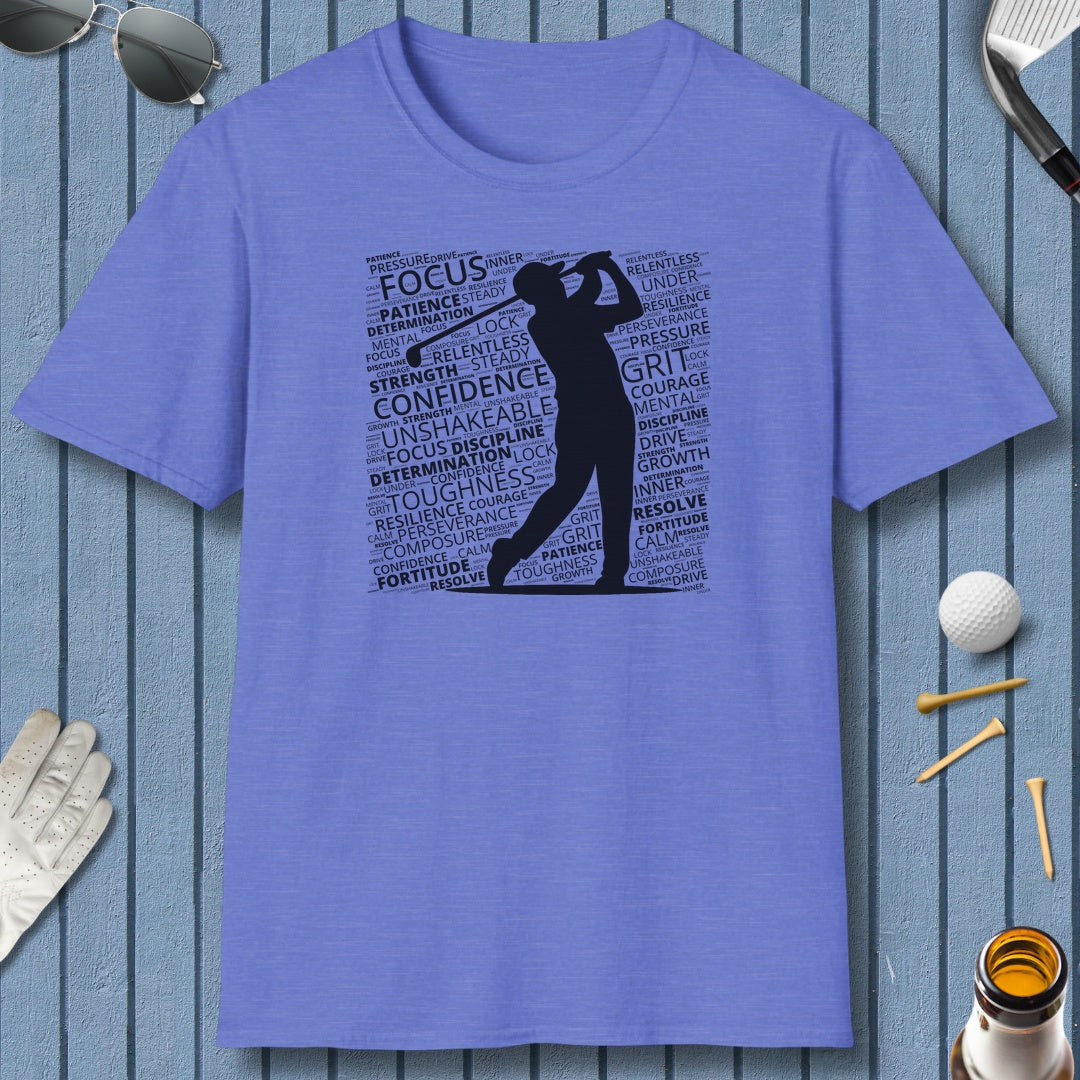 Unleash Your Mental Game (Male) - Adult Golf T-Shirt in Heather Royal