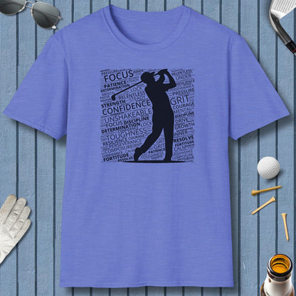 Unleash Your Mental Game (Male) - Adult Golf T-Shirt in Heather Royal
