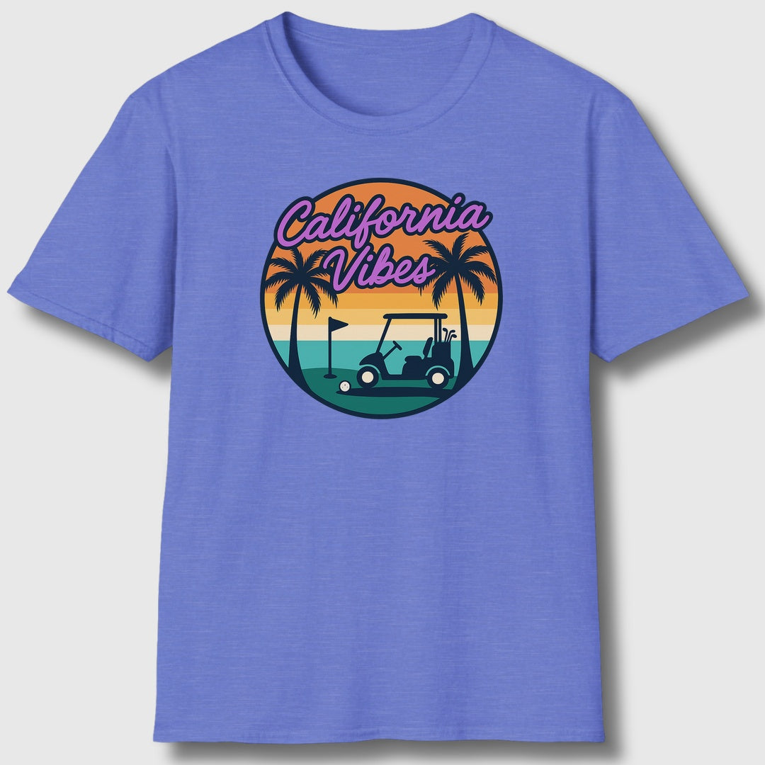 Golf Vibes - California Coast Edition - Adult Golf T-Shirt in Heather Royal