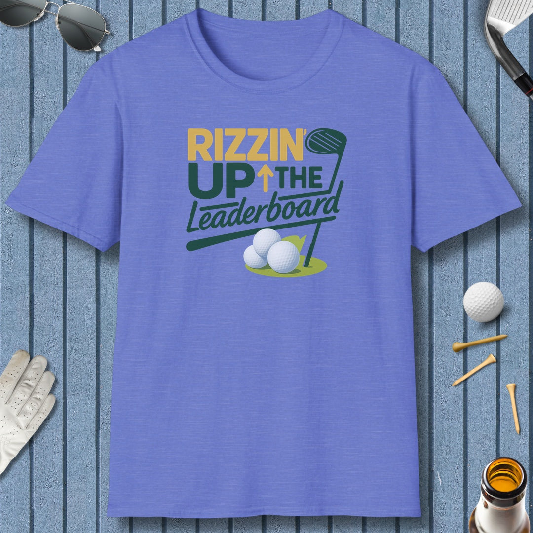 Rizzin' Up The Leaderboard - Adult Golf T-Shirt in Heather Royal