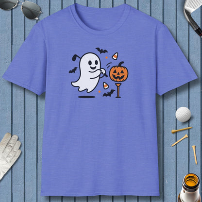 Ghost Tee Off - Adult Golf T-Shirt in Heather Royal