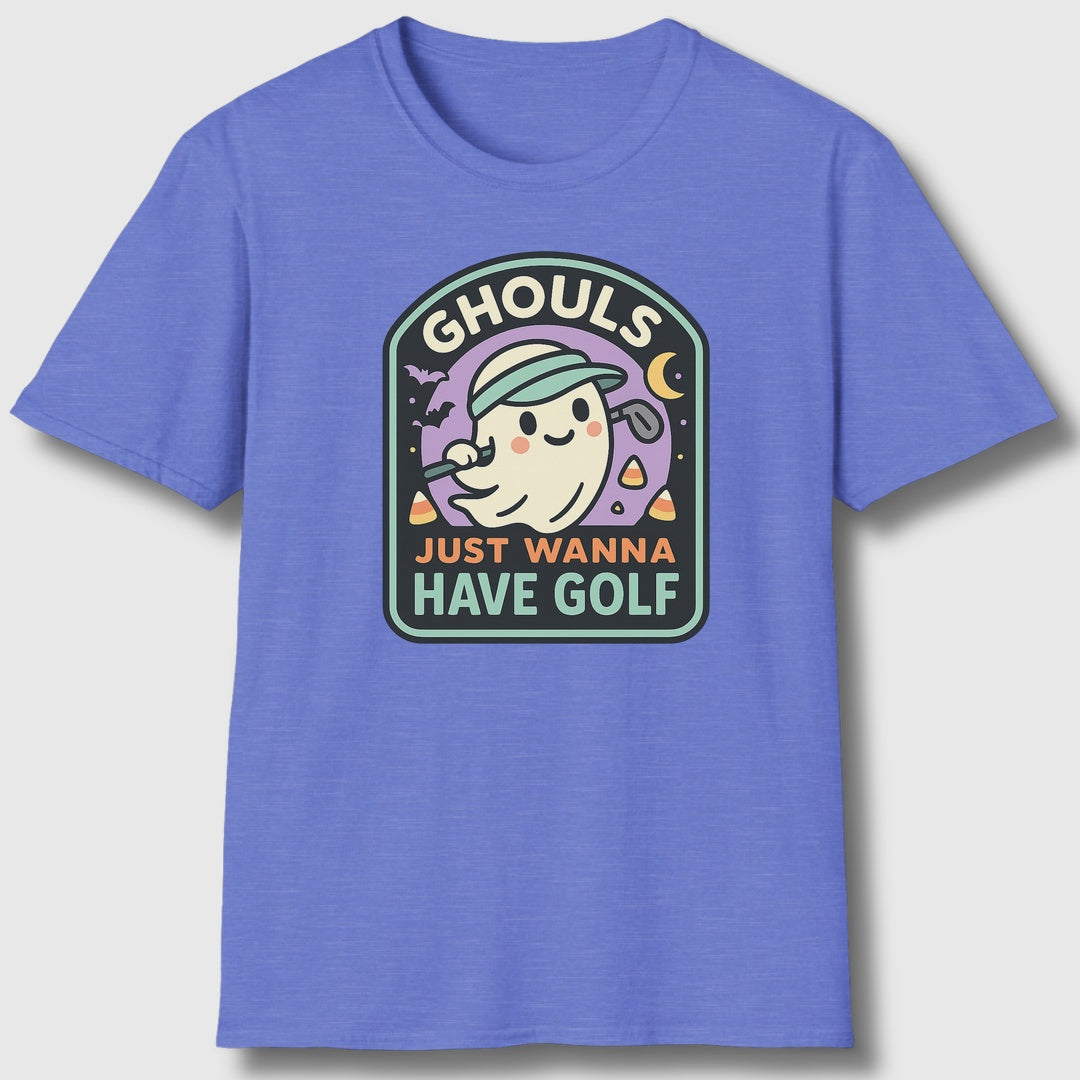 Ghouls Just Wanna Have Golf - Adult Golf T-Shirt in Heather Royal