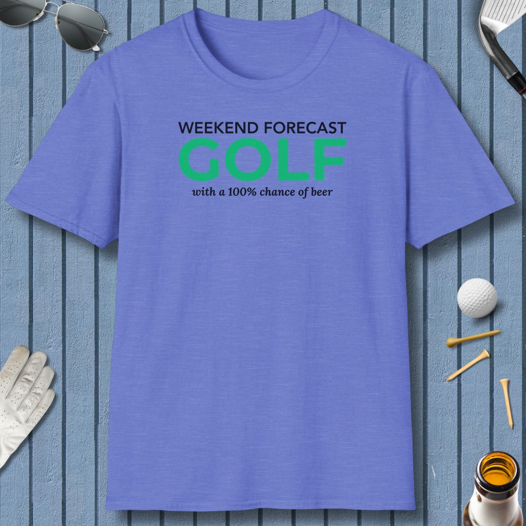 Weekend Forecast - Adult Golf T-Shirt in Heather Royal