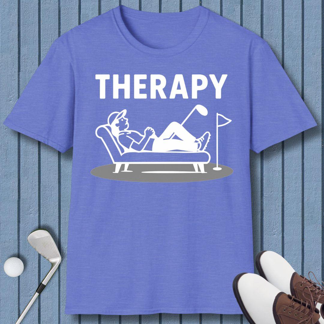 Therapy - T-Shirt in Heather Royal, great for casual wear. Find more fun golf focused products at oneforetheages.com