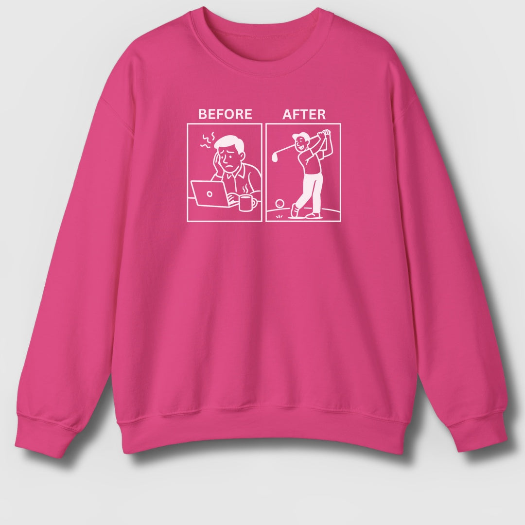 Before & After - Adult Golf Sweatshirt in Heliconia