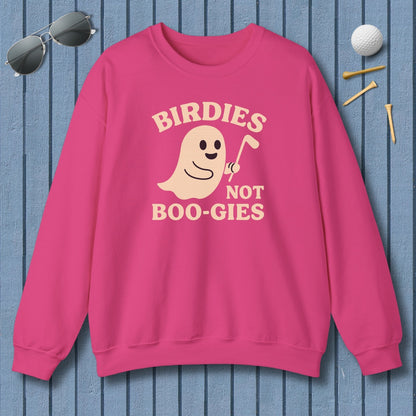 Birdies not BOO-GIES - Adult Golf Sweatshirt in Heliconia
