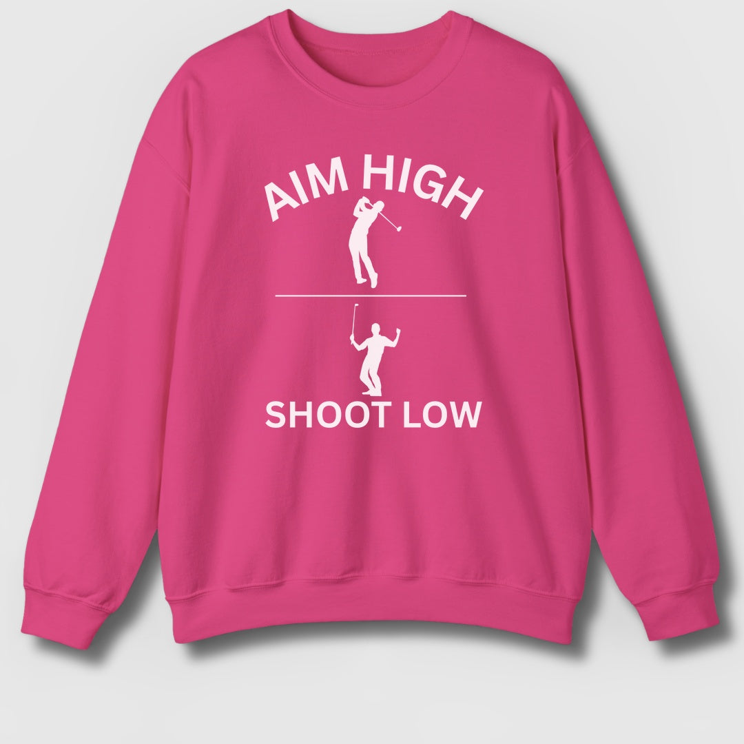 Aim High - Shoot Low (Male) - Adult Golf Sweatshirt in Heliconia