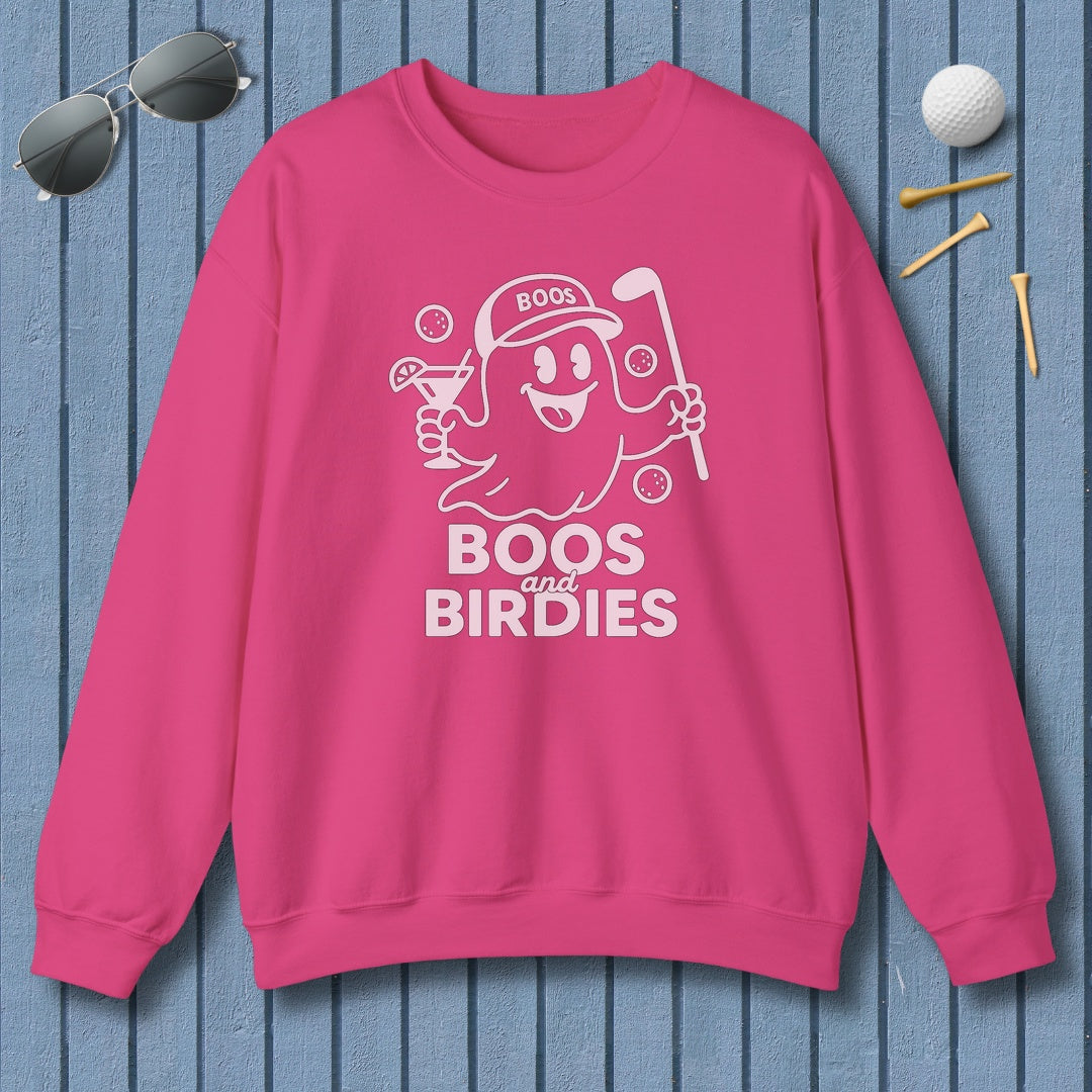 Boos and Birdies - Adult Golf Sweatshirt in Heliconia