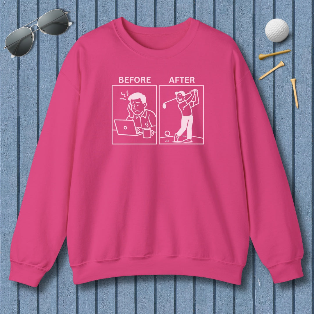 Before & After - Adult Golf Sweatshirt in Heliconia