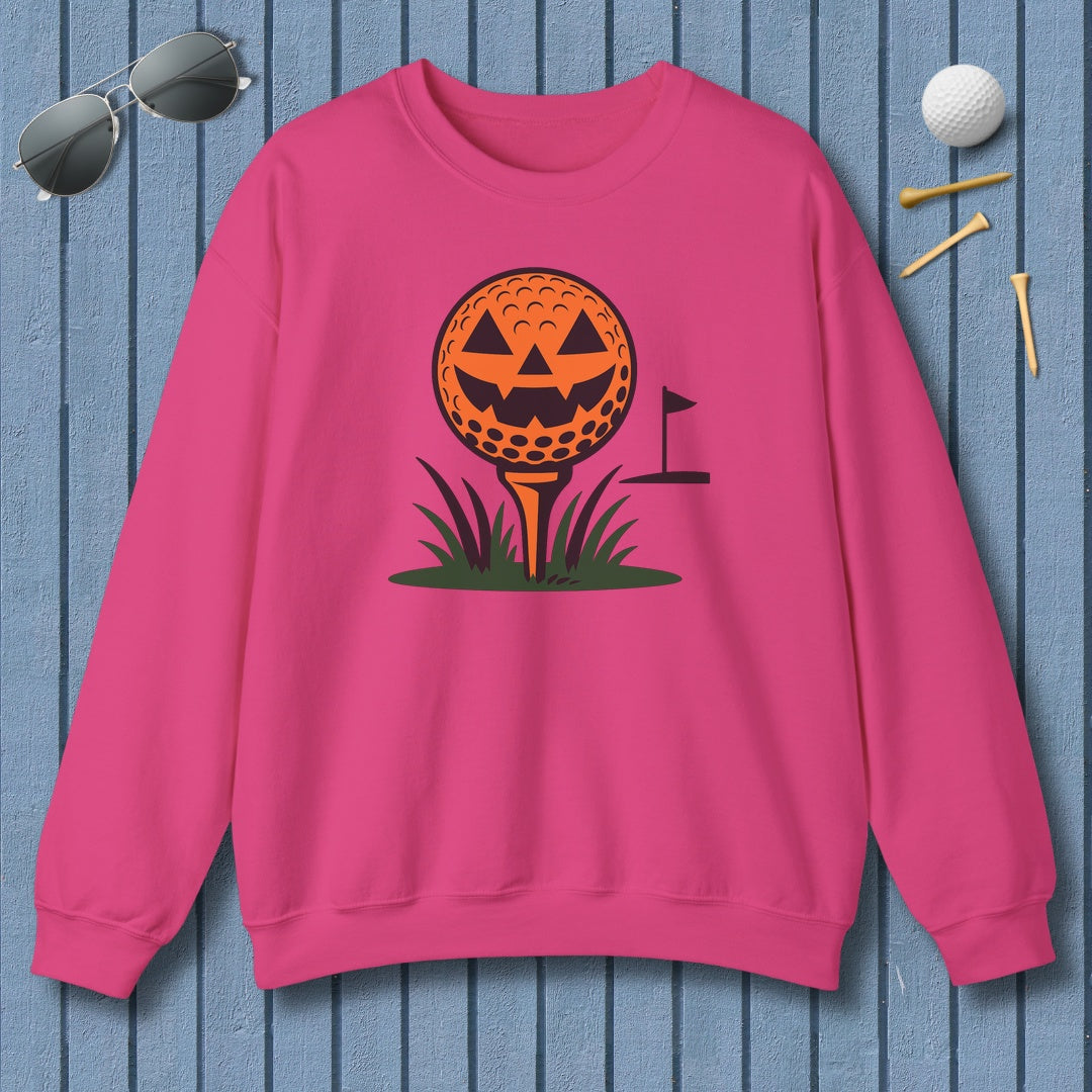 Tee Time Terror - Adult Golf Sweatshirt in Heliconia
