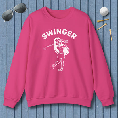 Retro Swinger Women's - Adult Golf Sweatshirt in Heliconia