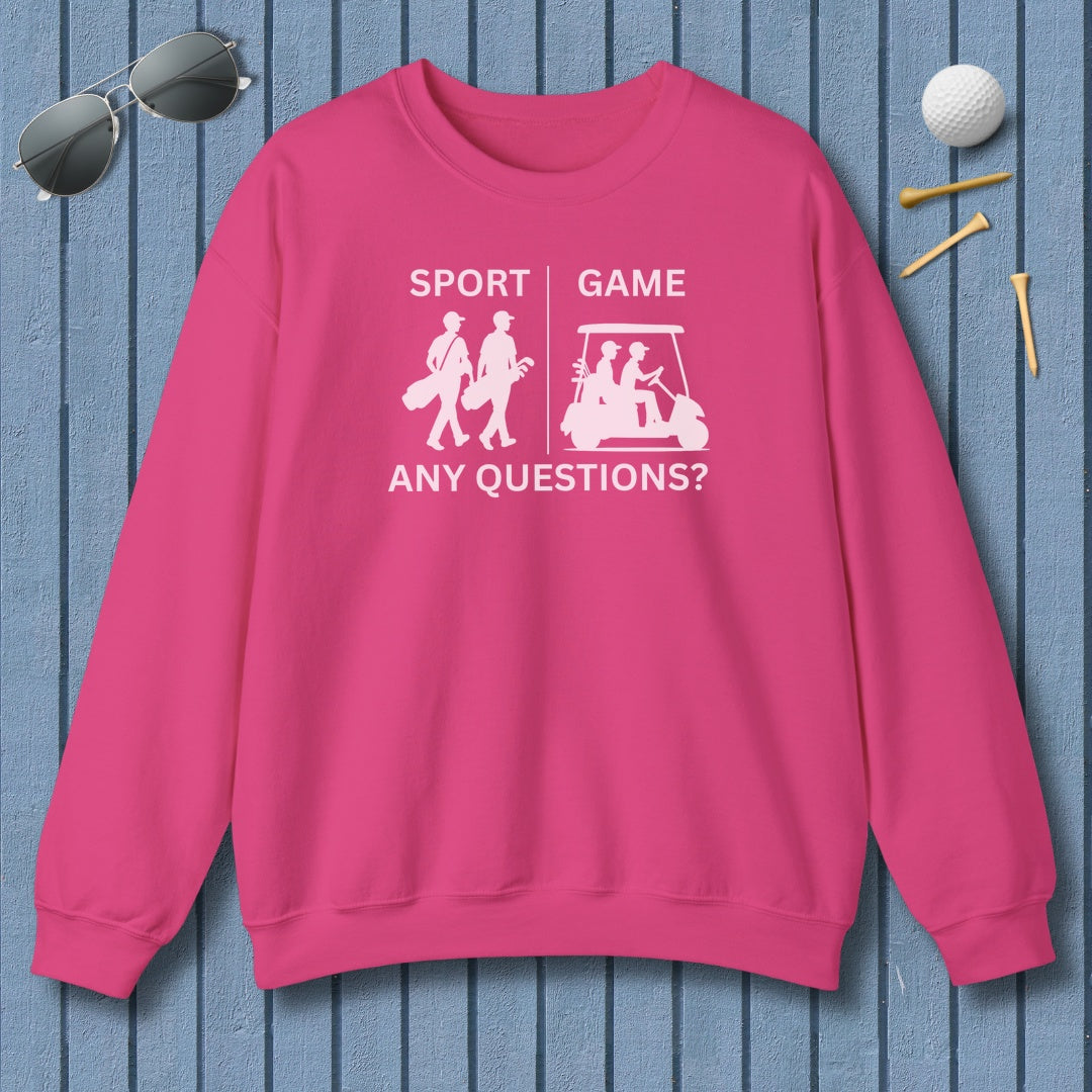 SPORT vs. GAME (Male) - Adult Golf Sweatshirt in Heliconia