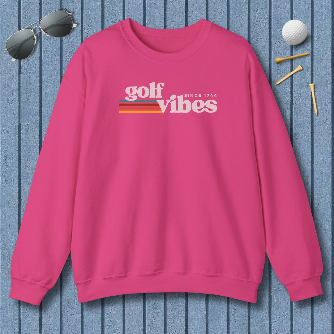 Golf Vibes - Adult Golf Sweatshirt in Heliconia