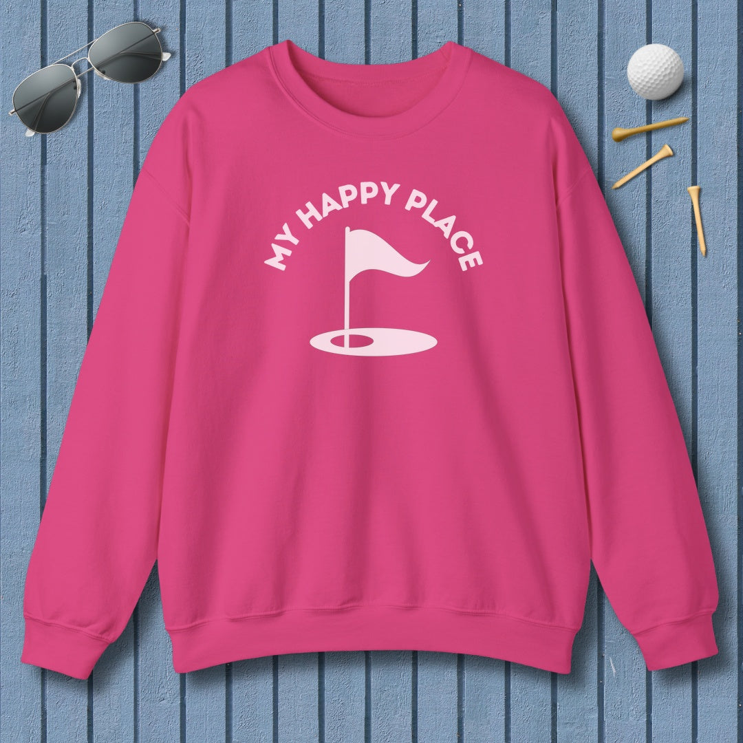 My Happy Place - Adult Golf Sweatshirt in Heliconia