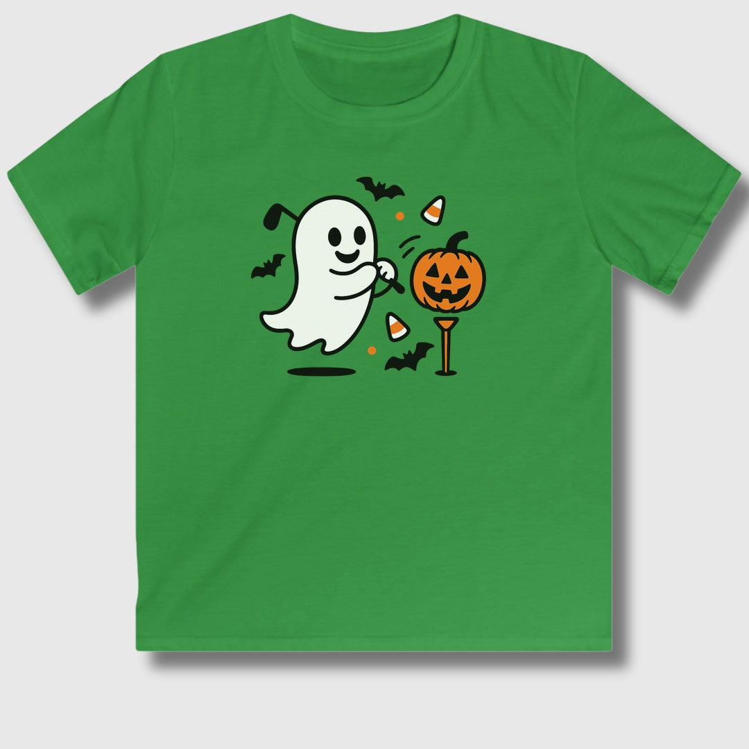 Ghost Tee Off - Youth Golf T-Shirt in Irish Green