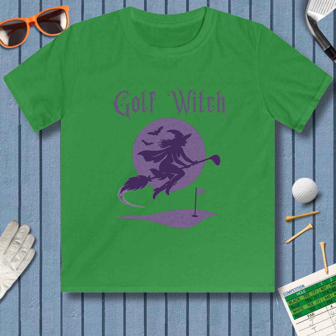 Golf Witch - Youth Golf T-Shirt in Irish Green