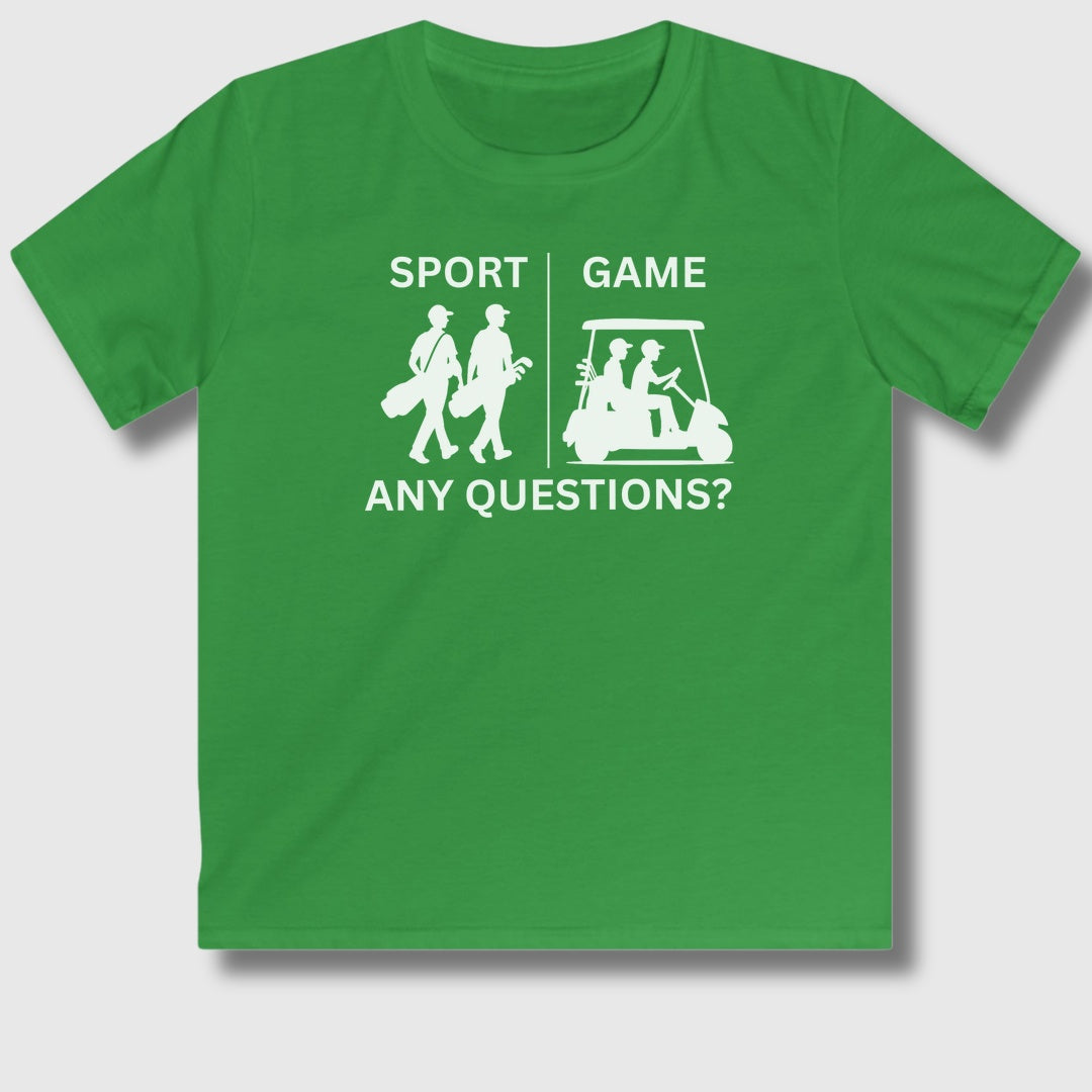 SPORT vs. GAME (Male) - Youth Golf T-Shirt in Irish Green