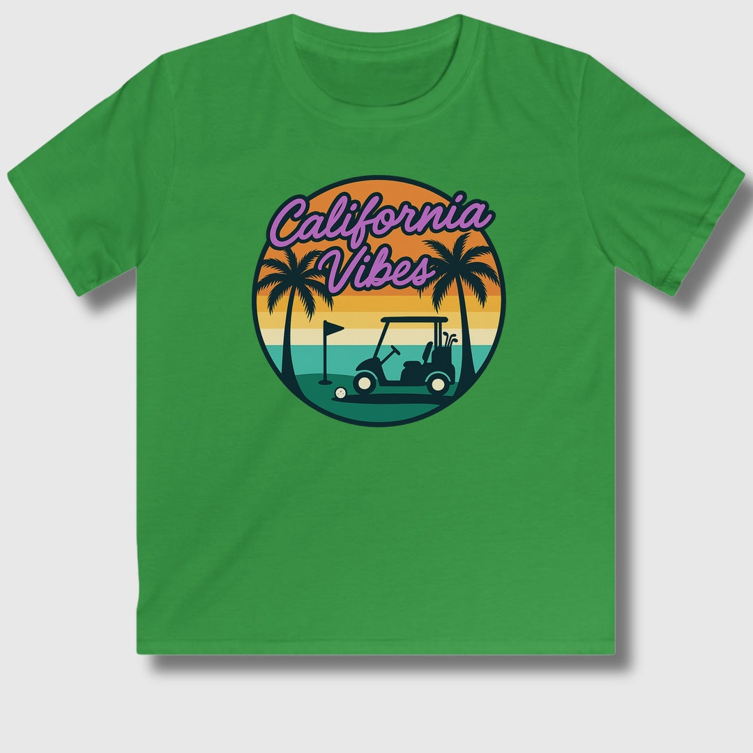 Golf Vibes - California Coast Edition - Youth Golf T-Shirt in Irish Green