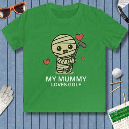 My Mummy Loves Golf - Youth Golf T-Shirt in Irish Green