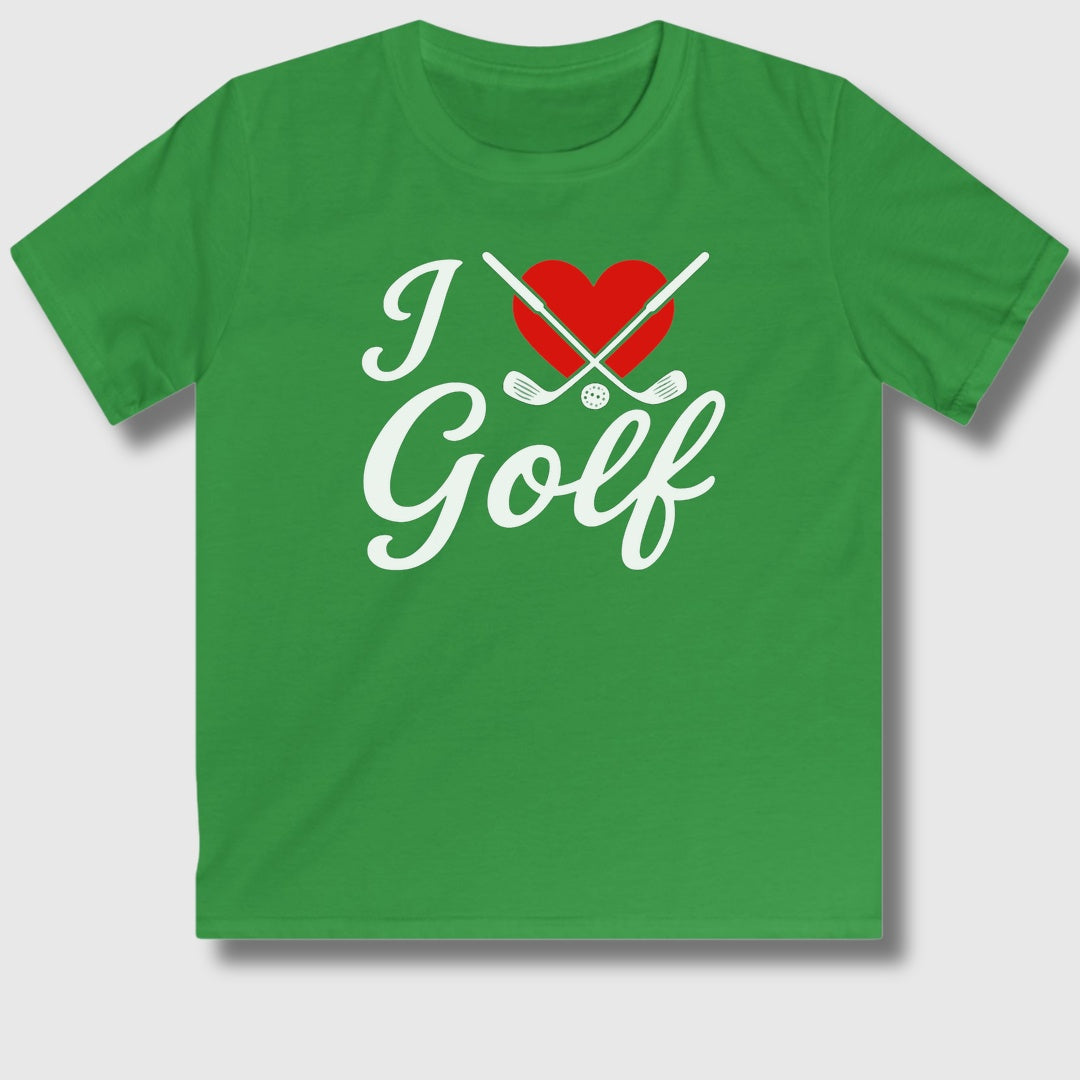 I Love Golf - Youth Golf T-Shirt in Irish Green