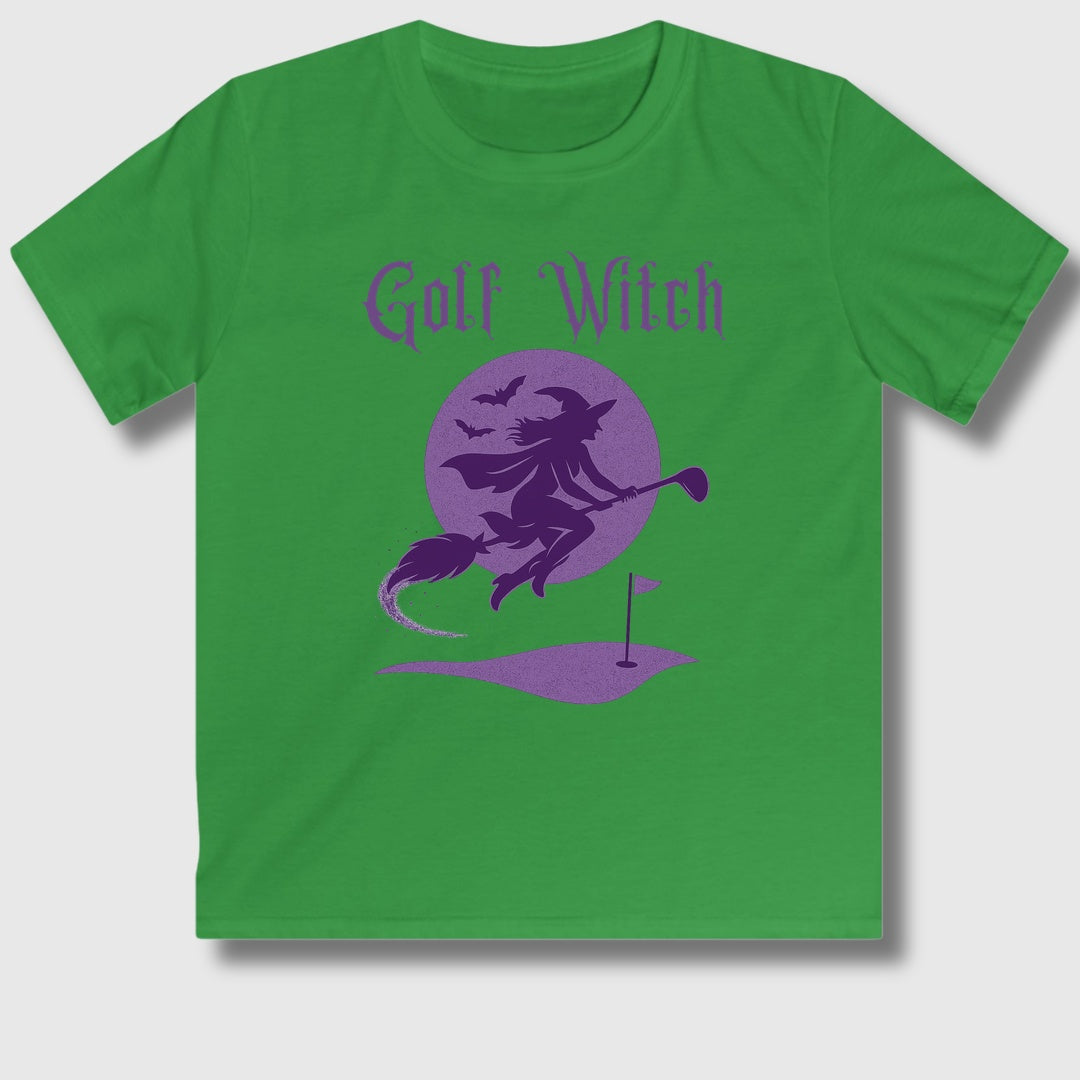 Golf Witch - Youth Golf T-Shirt in Irish Green