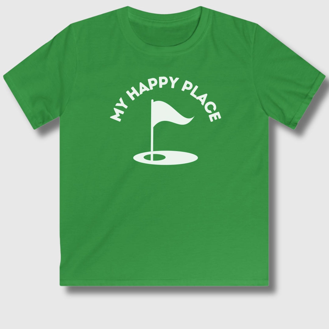 My Happy Place - Youth Golf T-Shirt in Irish Green