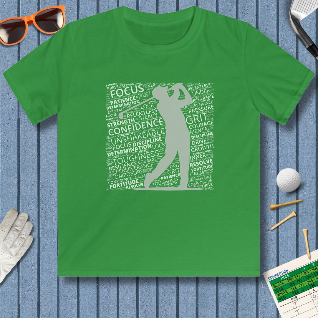 Unleash Your Mental Game (Male) - Youth Golf T-Shirt in Irish Green