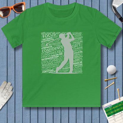 Unleash Your Mental Game (Male) - Youth Golf T-Shirt in Irish Green