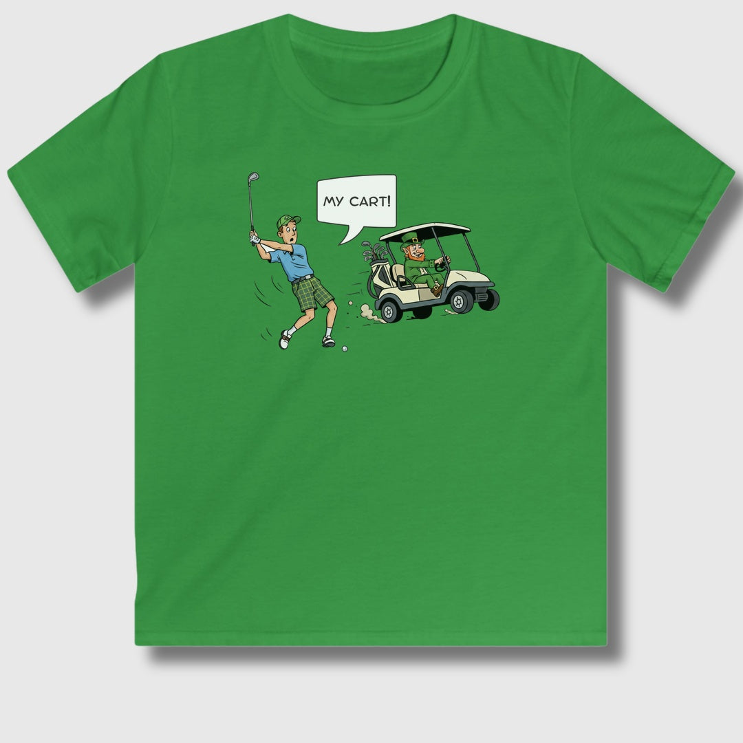 My Cart! - Youth Golf T-Shirt in Irish Green