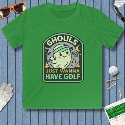 Ghouls Just Wanna Have Golf - Youth Golf T-Shirt in Irish Green