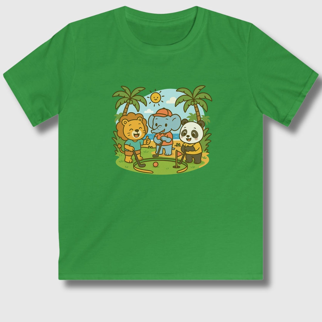 It's a zoo out here - Youth Golf T-Shirt in Irish Green