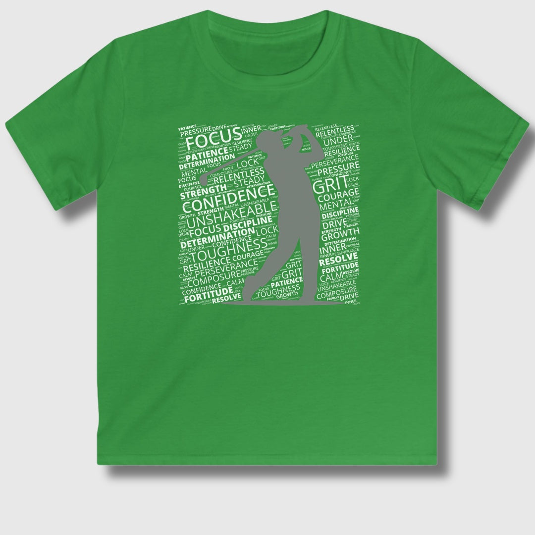 Unleash Your Mental Game (Male) - Youth Golf T-Shirt in Irish Green