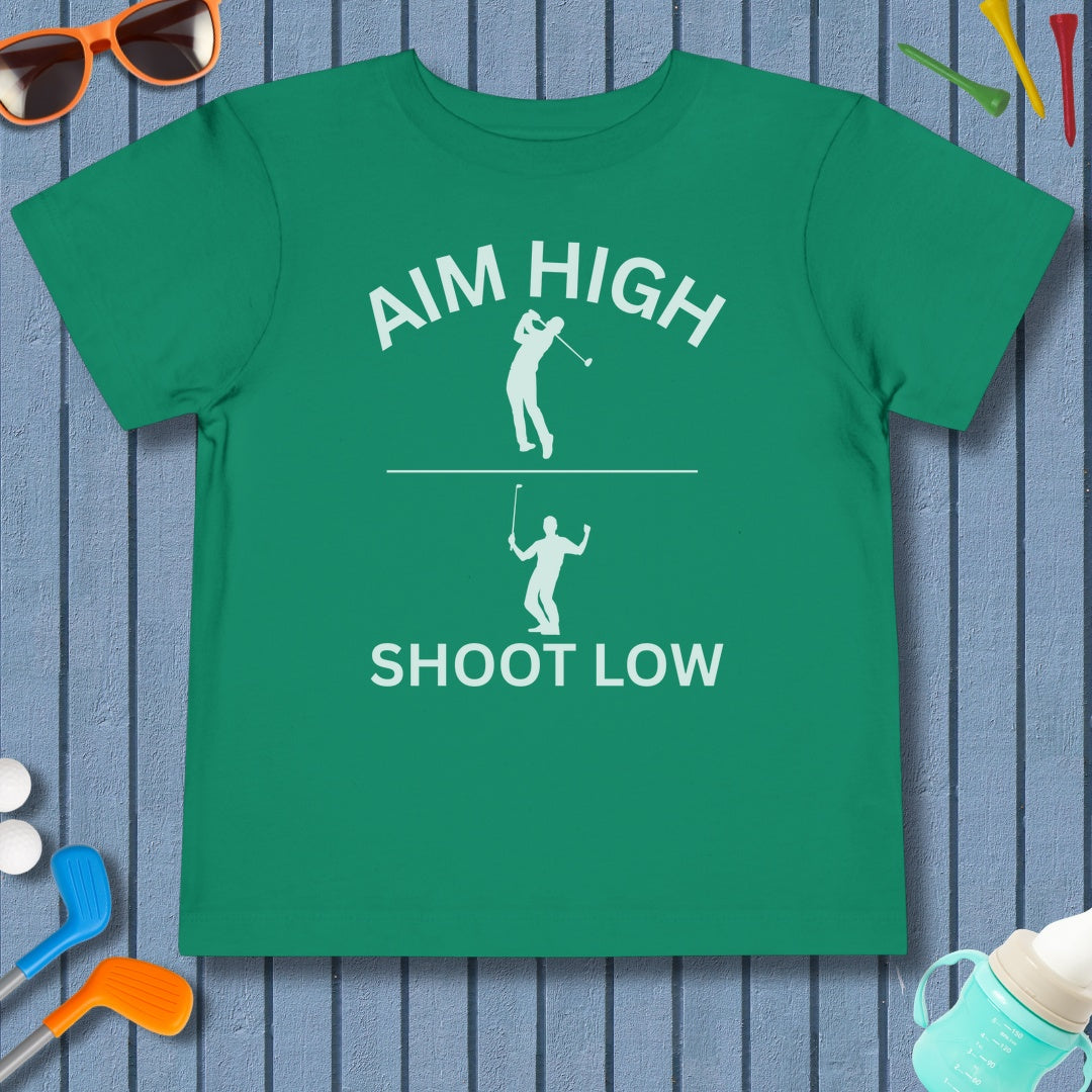 Aim High - Shoot Low (Male) - Toddler Golf T-Shirt in Kelly