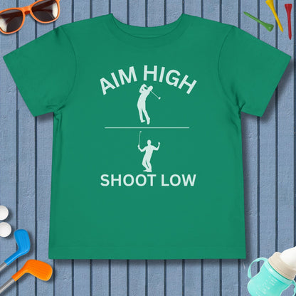 Aim High - Shoot Low (Male) - Toddler Golf T-Shirt in Kelly