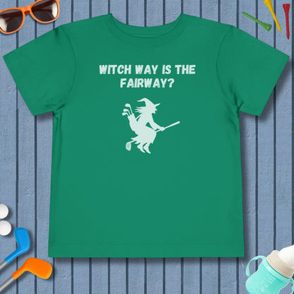 Witch Way is the Fairway - Toddler Golf T-Shirt in Kelly