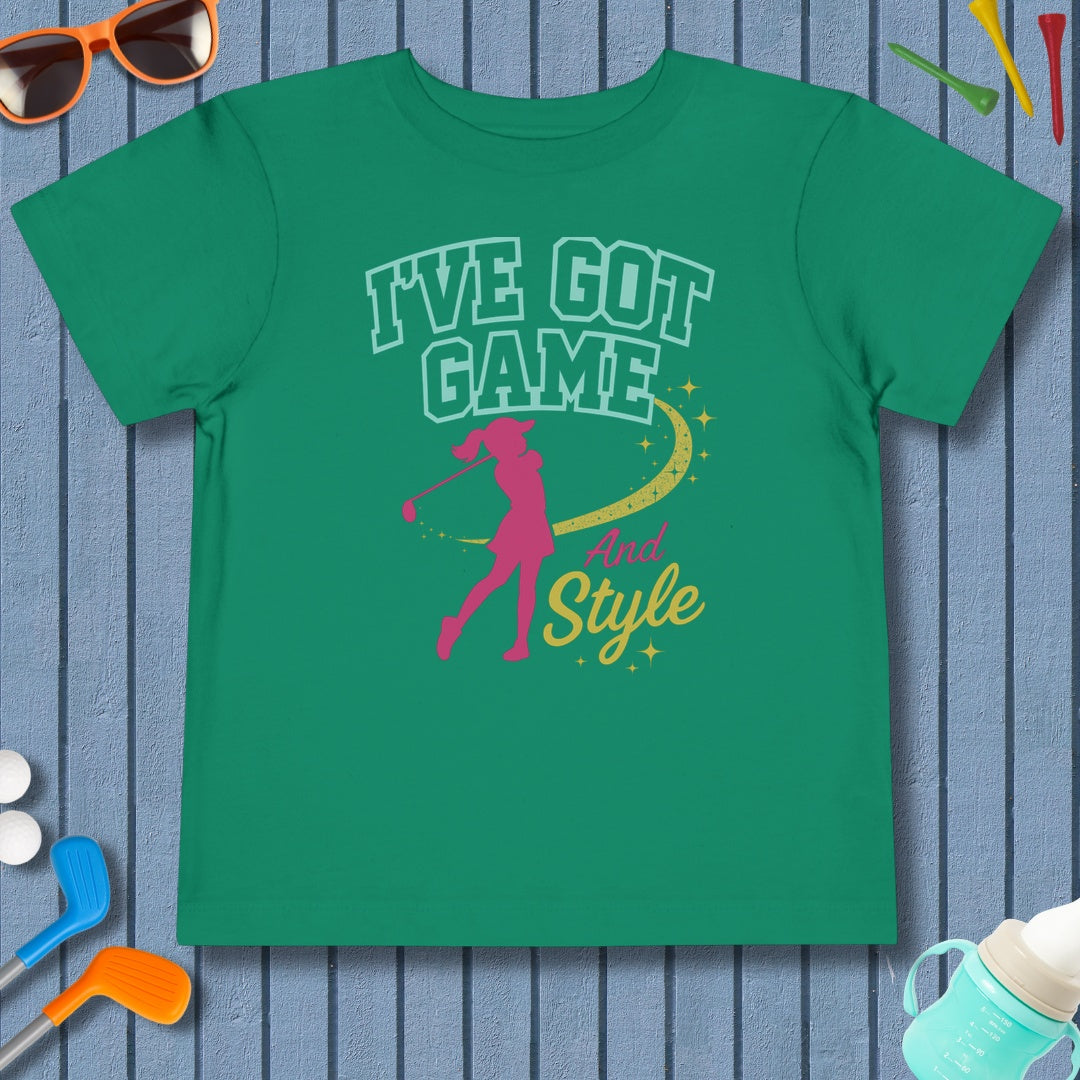 I've Got Game And Style - Toddler Golf T-Shirt in Kelly