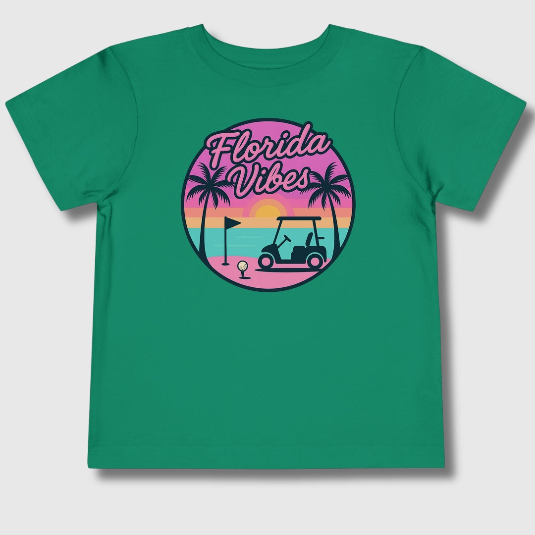 Golf Vibes - Florida Sunshine Edition - Toddler Golf T-Shirt in Kelly
