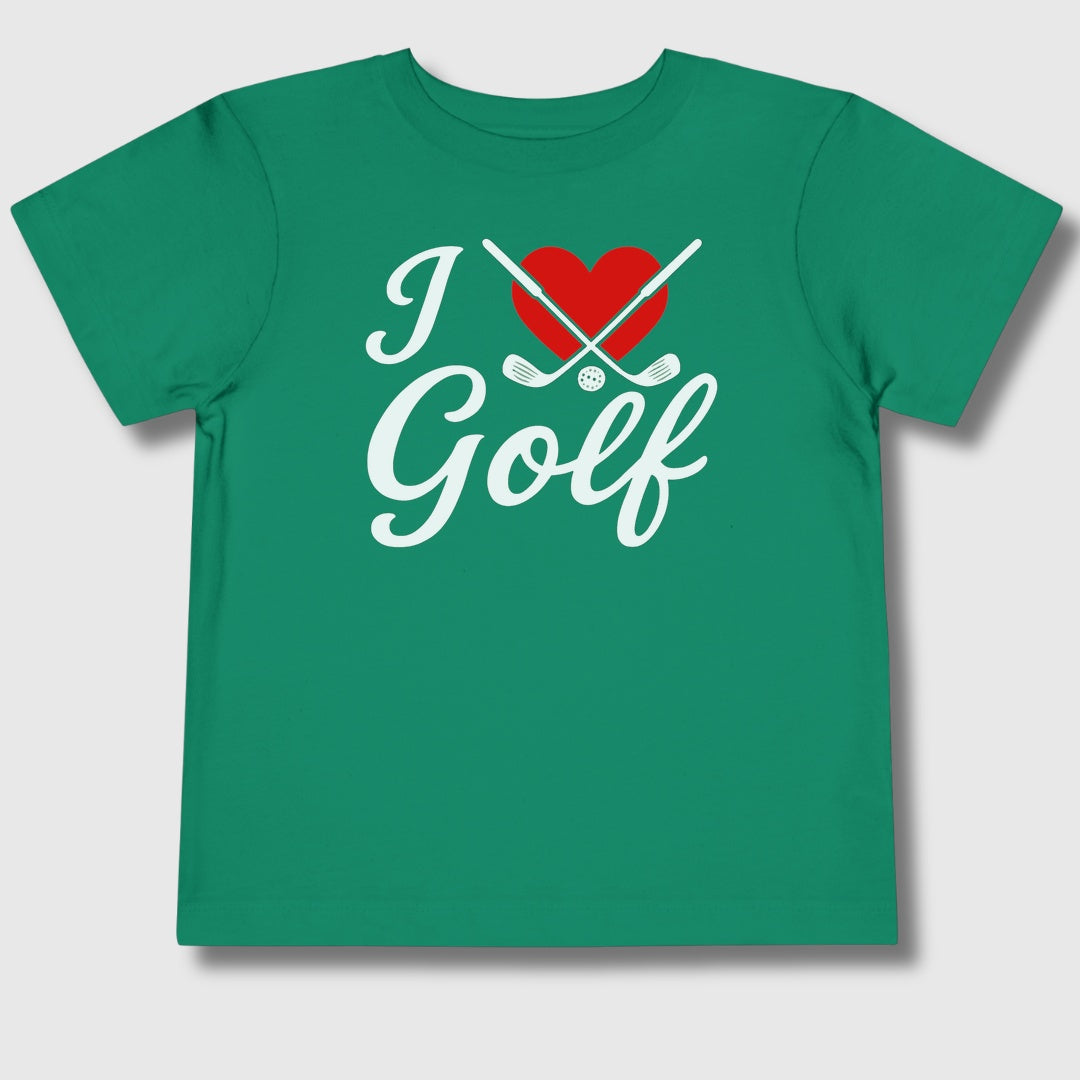 I Love Golf - Toddler Golf T-Shirt in Kelly