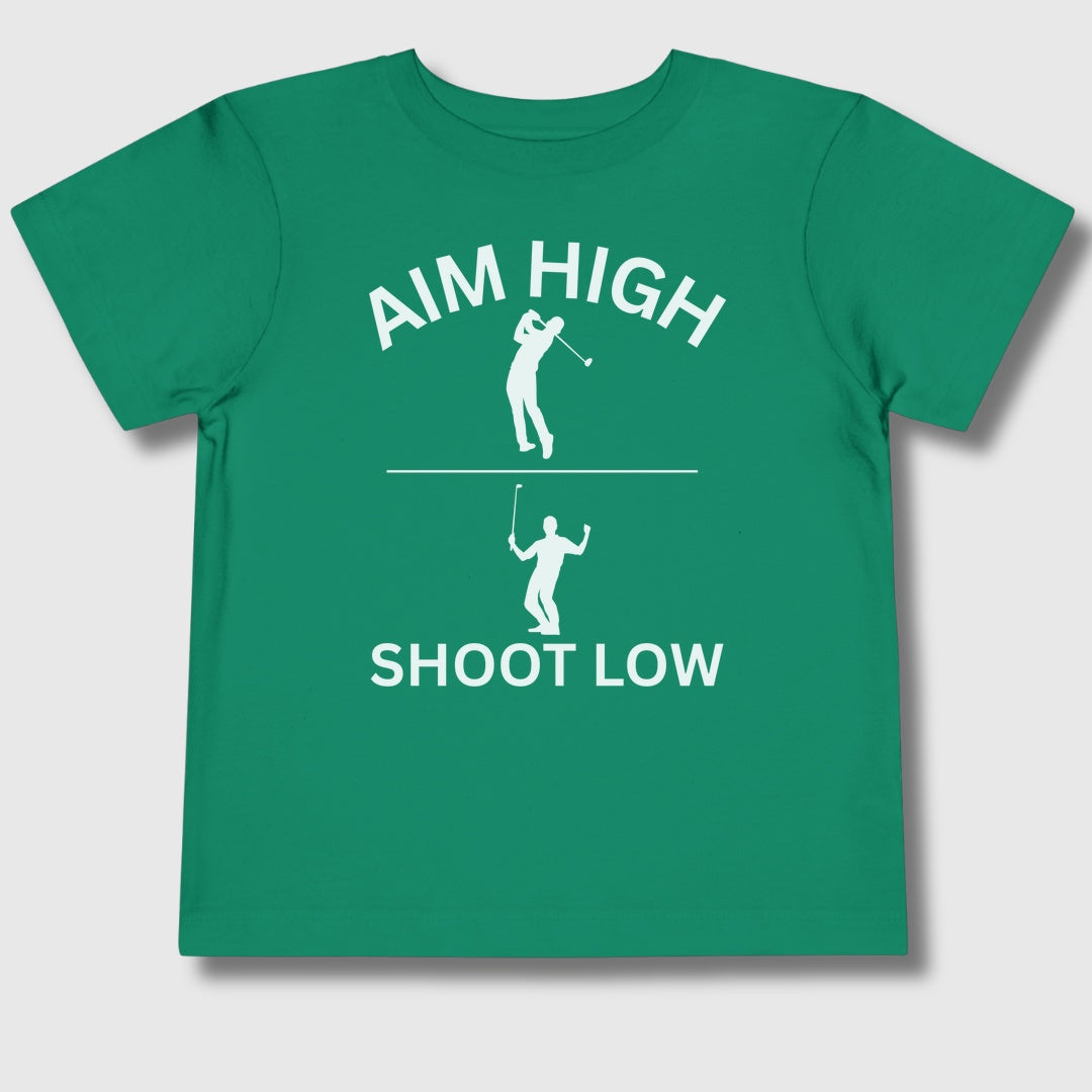 Aim High - Shoot Low (Male) - Toddler Golf T-Shirt in Kelly