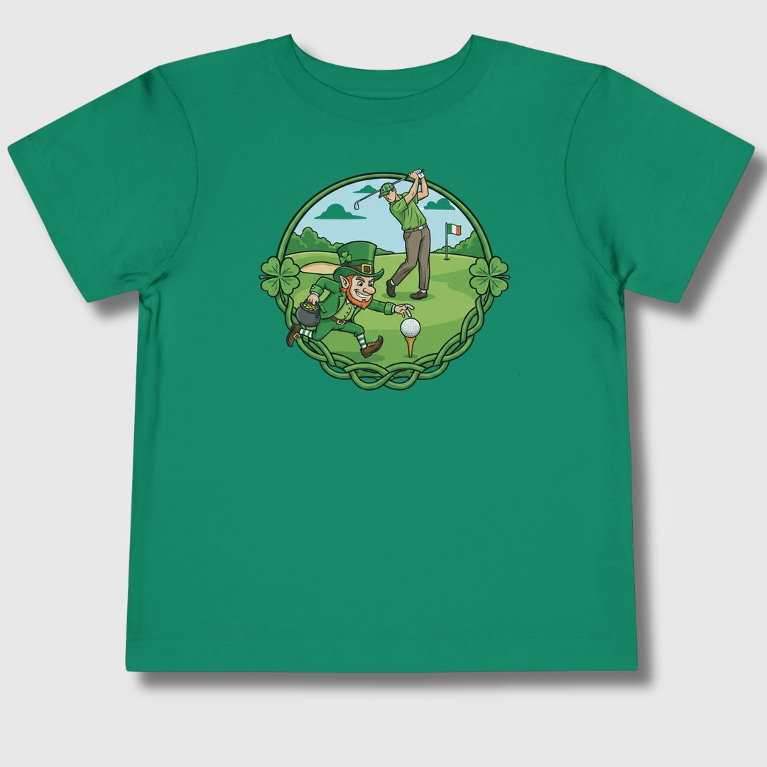 The Leprechaun Stole My Ball! - Toddler Golf T-Shirt in Kelly