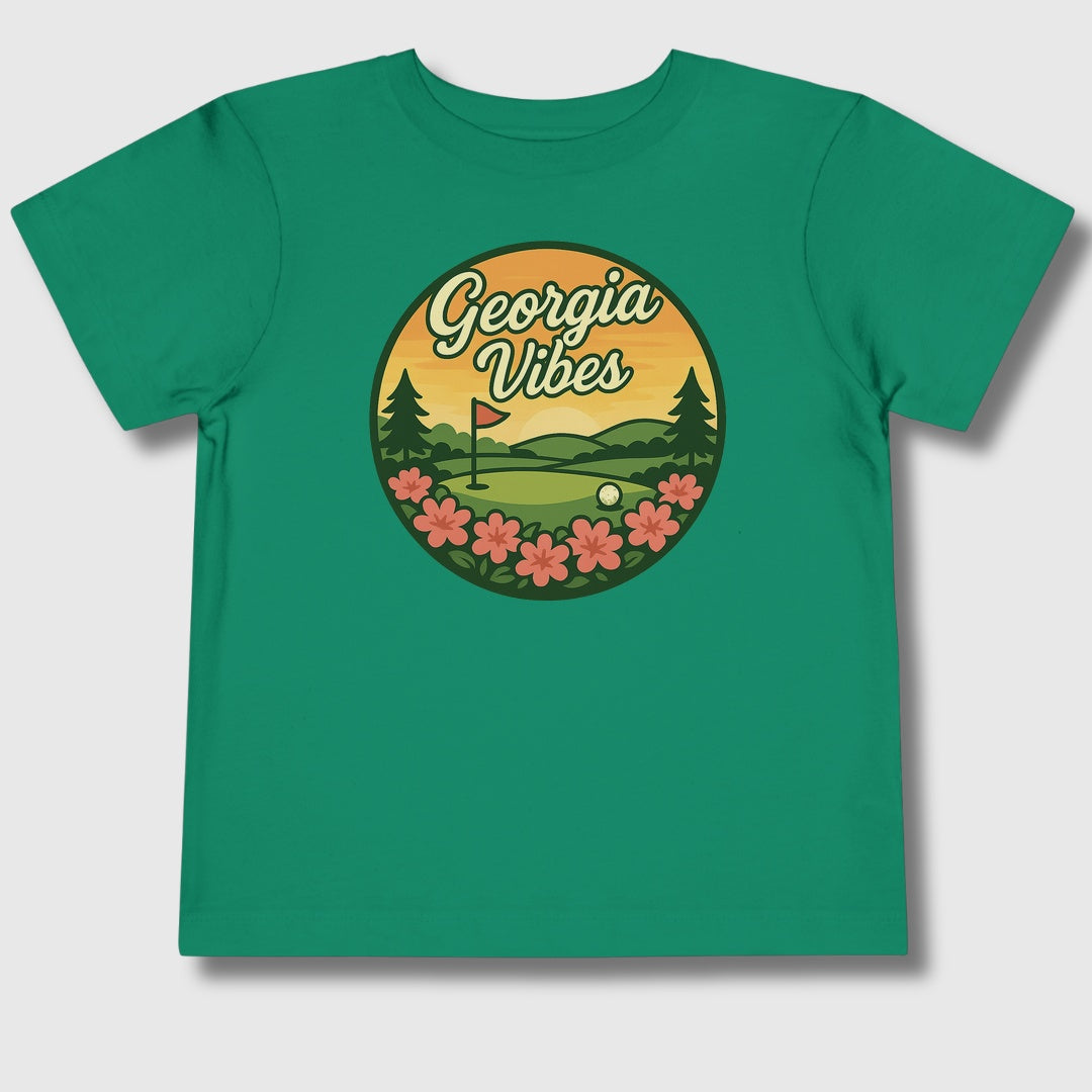 Golf Vibes - Georgia Azalea Edition - Toddler Golf T-Shirt in Kelly