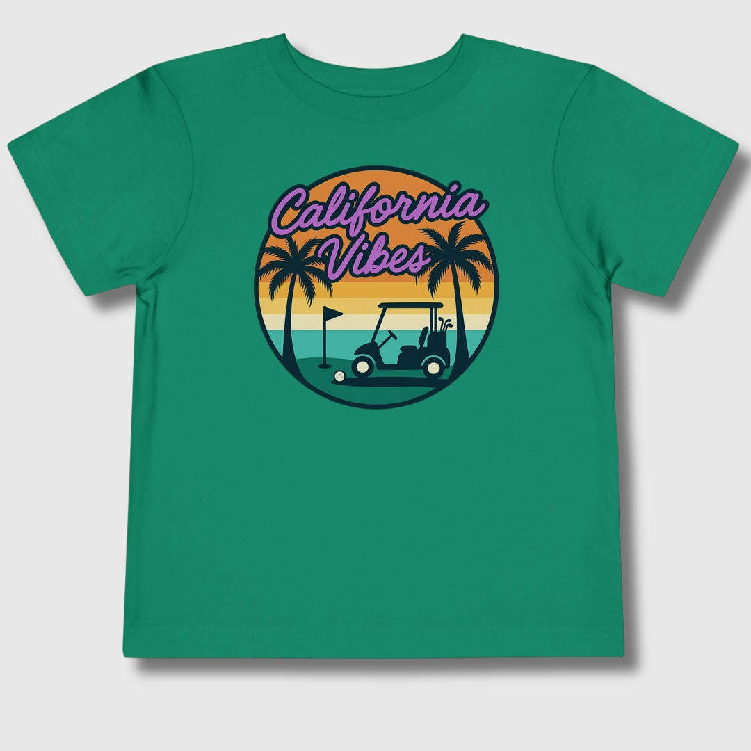 Golf Vibes - California Coast Edition - Toddler Golf T-Shirt in Kelly