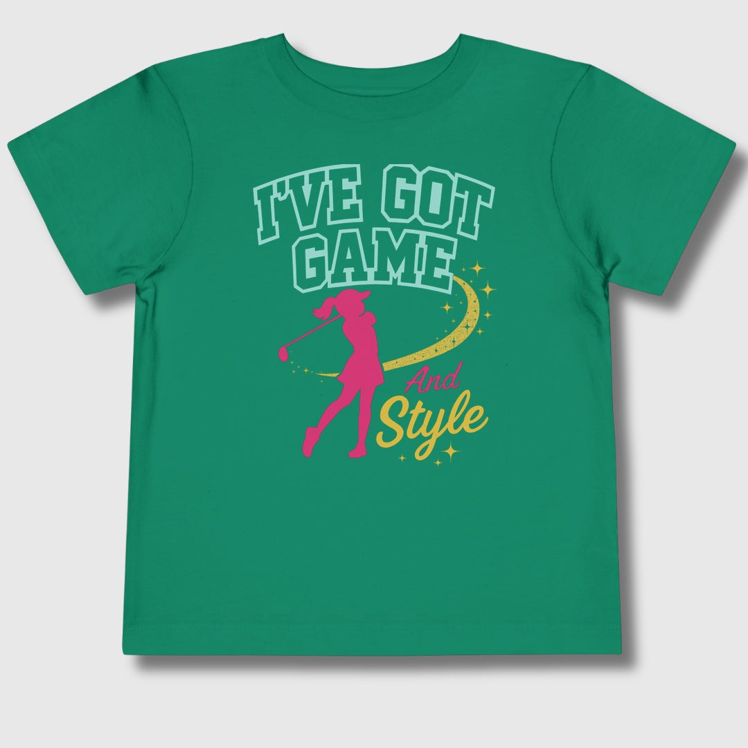 I've Got Game And Style - Toddler Golf T-Shirt in Kelly