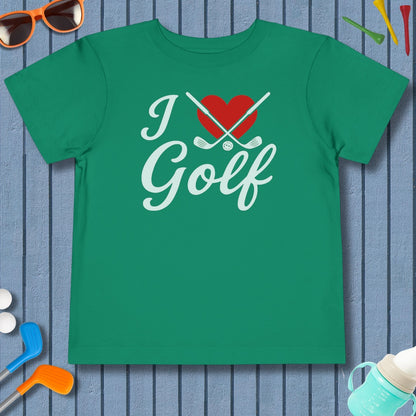 I Love Golf - Toddler Golf T-Shirt in Kelly
