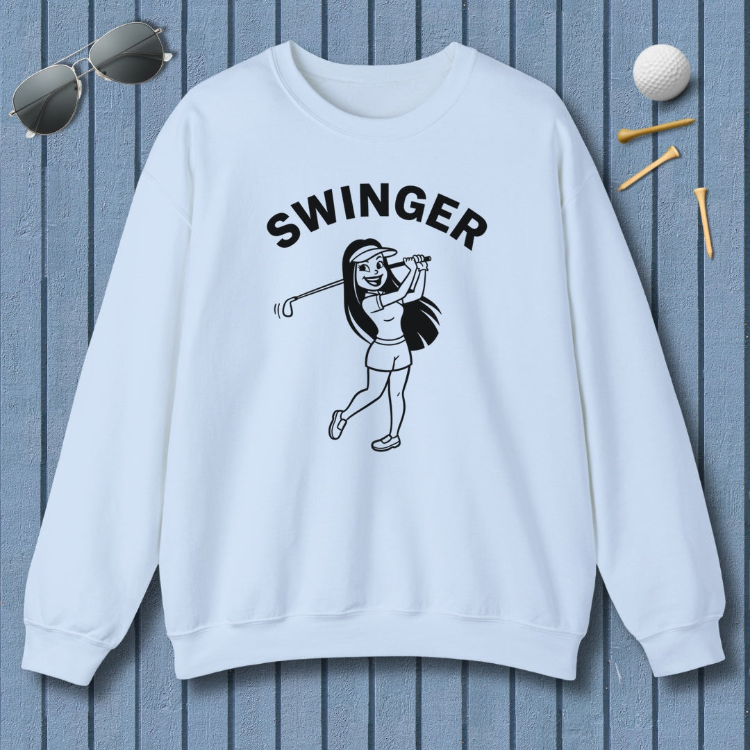 Retro Swinger Women's - Adult Golf Sweatshirt in Light Blue