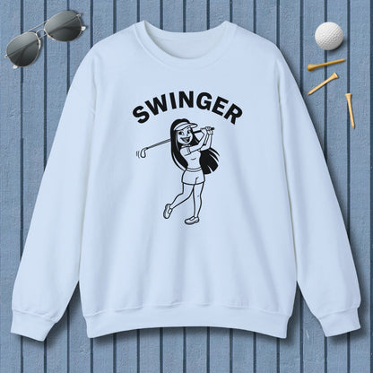 Retro Swinger Women's - Adult Golf Sweatshirt in Light Blue