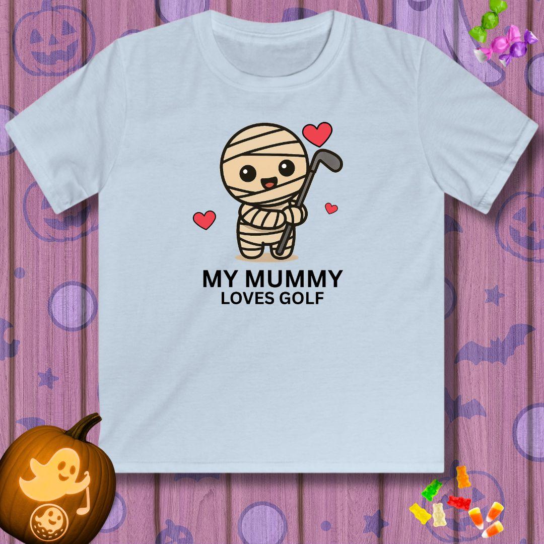 My Mummy Loves Golf  - Youth Halloween Golf T-Shirt