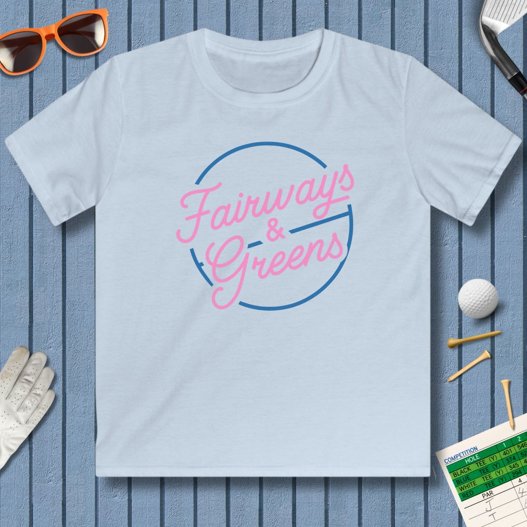 Fairways & Greens - Youth Golf T-Shirt in Light Blue