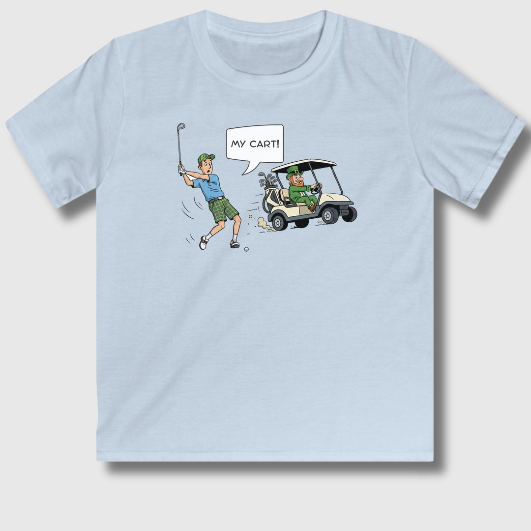 My Cart! - Youth Golf T-Shirt in Light Blue