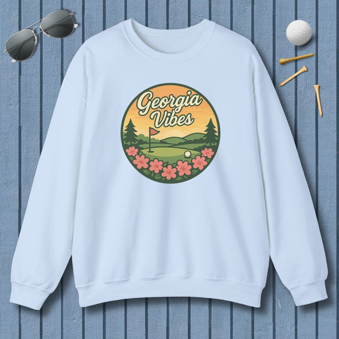 Golf Vibes - Georgia Azalea Edition - Adult Golf Sweatshirt in Light Blue